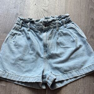 Zara High Waist Light Blue Denim Shorts
